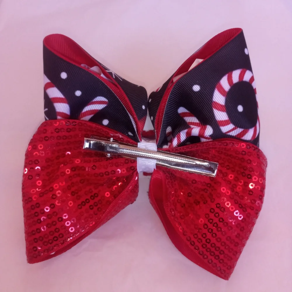 Christmas girls bow handmade ( box pink #1)